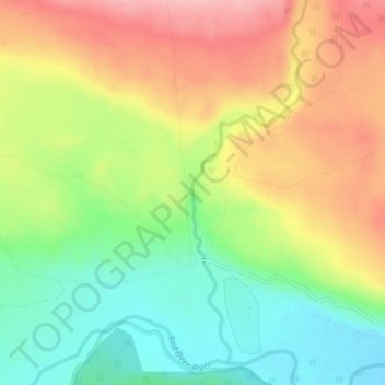 Mappa topografica Bighorn Falls, altitudine, rilievo