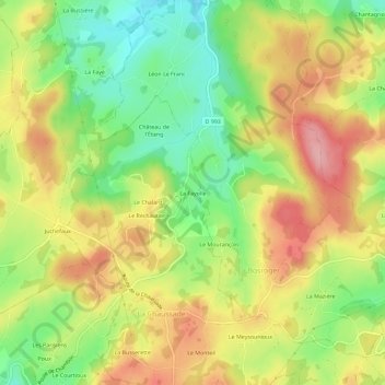 Mappa topografica La Fayolle, altitudine, rilievo