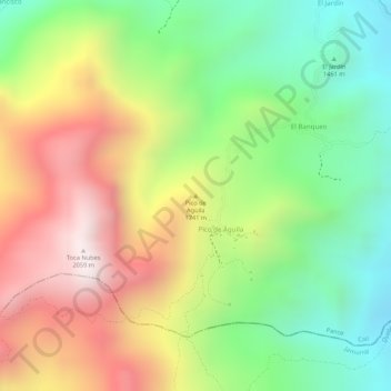 Mappa topografica Pico de Aguila, altitudine, rilievo