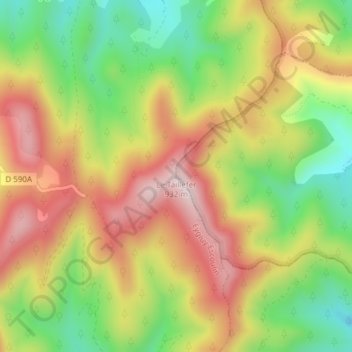 Mappa topografica Le Taillefer, altitudine, rilievo