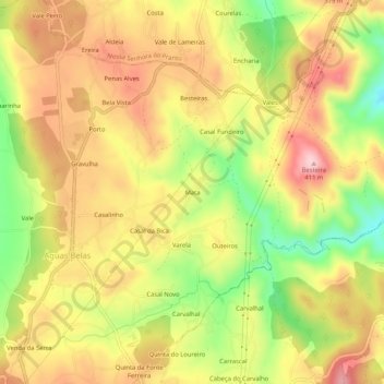 Mappa topografica Mata, altitudine, rilievo