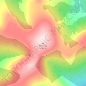 Mappa topografica Тумара, altitudine, rilievo