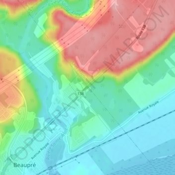 Mappa topografica Côte de la Miche, altitudine, rilievo