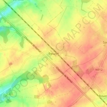 Mappa topografica Beuzet, altitudine, rilievo