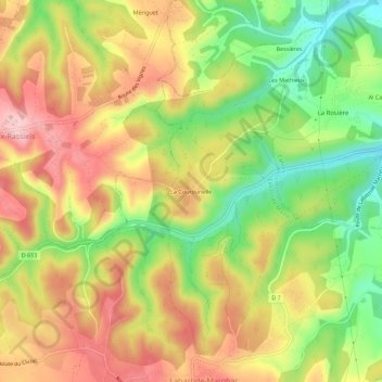 Mappa topografica La Courounelle, altitudine, rilievo