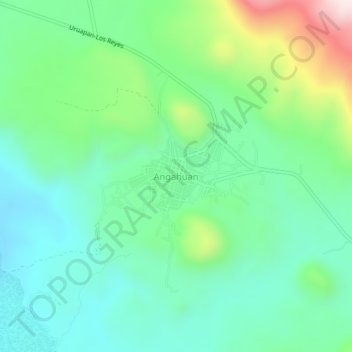 Mappa topografica Angahuan, altitudine, rilievo
