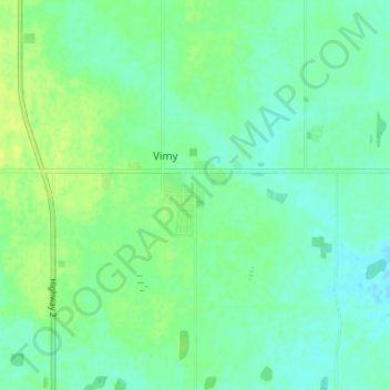 Mappa topografica Vimy, altitudine, rilievo