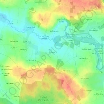Mappa topografica La Brosse, altitudine, rilievo