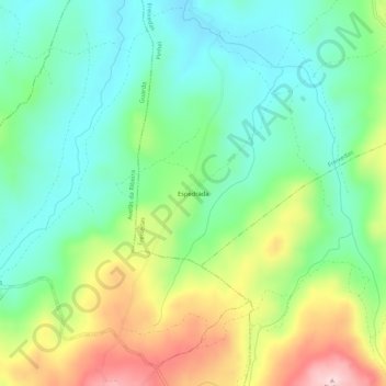 Mappa topografica Espedrada, altitudine, rilievo