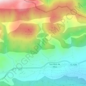 Mappa topografica La Cabrera, altitudine, rilievo