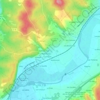Mappa topografica Les Eygaux, altitudine, rilievo