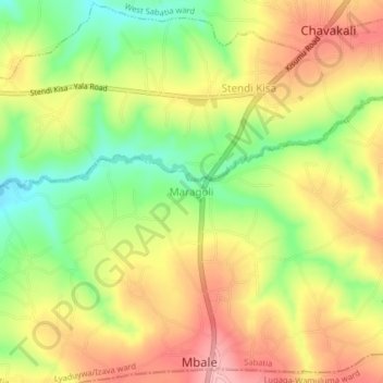 Mappa topografica Maragoli, altitudine, rilievo