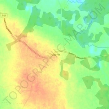 Mappa topografica Trapene, altitudine, rilievo