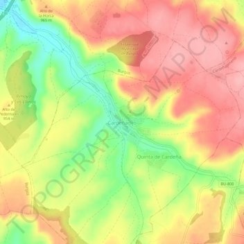 Mappa topografica Cardeñadijo, altitudine, rilievo