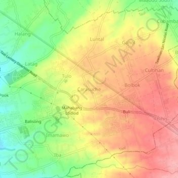 Mappa topografica Carasuche, altitudine, rilievo