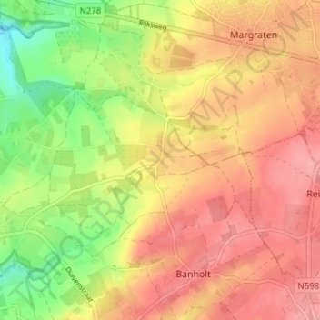 Mappa topografica Bruisterbosch, altitudine, rilievo