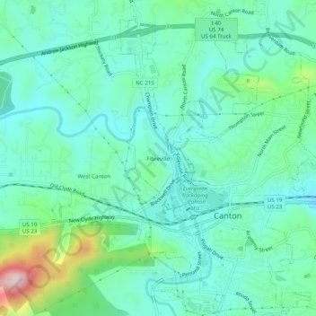 Mappa topografica Fibreville, altitudine, rilievo