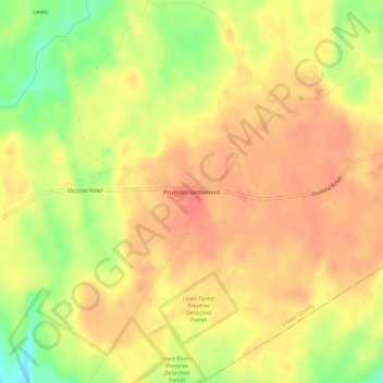 Mappa topografica Prussian Settlement, altitudine, rilievo