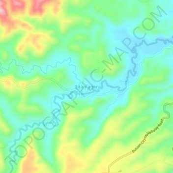 Mappa topografica Bitan-agan, altitudine, rilievo