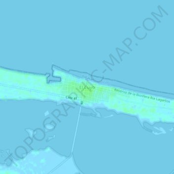 Mappa topografica El Cuyo, altitudine, rilievo