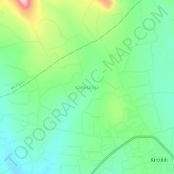 Mappa topografica Kamusinga, altitudine, rilievo