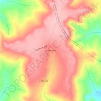 Mappa topografica Buritizinho, altitudine, rilievo