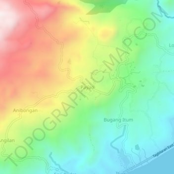 Mappa topografica Payao, altitudine, rilievo
