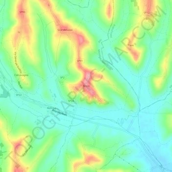 Mappa topografica Rinco, altitudine, rilievo