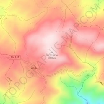 Mappa topografica Infantado, altitudine, rilievo