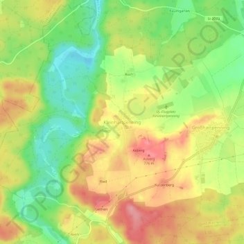 Mappa topografica Kleinhartpenning, altitudine, rilievo