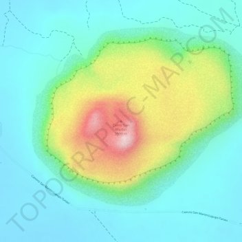 Mappa topografica Cerro San Martin, altitudine, rilievo