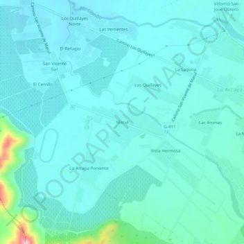 Mappa topografica Macul, altitudine, rilievo