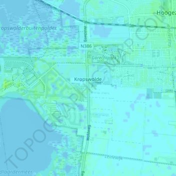 Mappa topografica Kropswolde, altitudine, rilievo