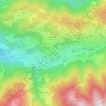 Mappa topografica St. Valentin - San Valentino, altitudine, rilievo