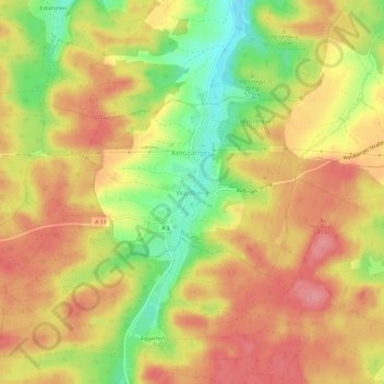 Mappa topografica Waldberg, altitudine, rilievo