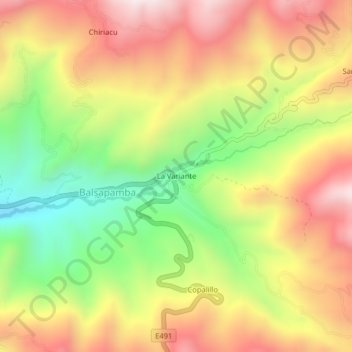 Mappa topografica La Variante, altitudine, rilievo