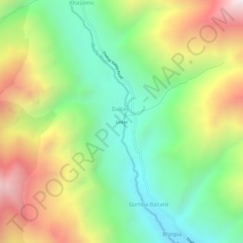 Mappa topografica Lodas, altitudine, rilievo