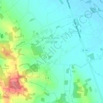 Mappa topografica A Matras, altitudine, rilievo