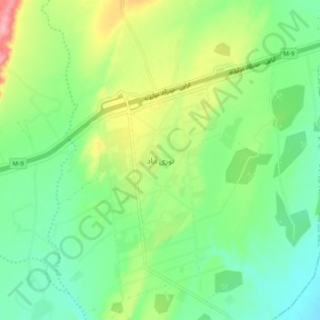 Mappa topografica Nooriabad, altitudine, rilievo