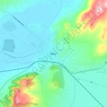 Mappa topografica Apan, altitudine, rilievo