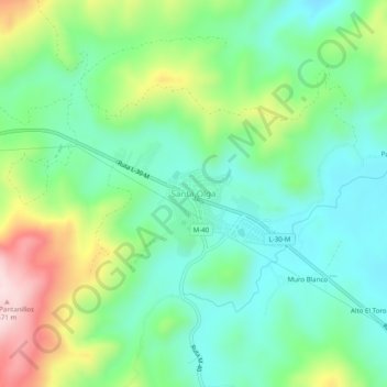 Mappa topografica Santa Olga, altitudine, rilievo