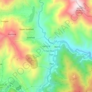 Mappa topografica Libo-Ong, altitudine, rilievo