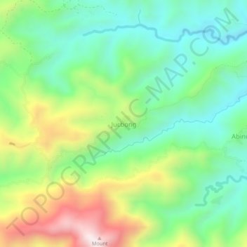 Mappa topografica Jucbong, altitudine, rilievo