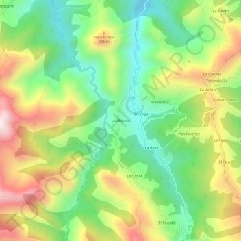Mappa topografica La Matosa, altitudine, rilievo