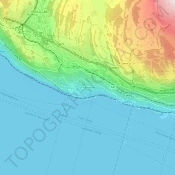 Mappa topografica Le Monteiller, altitudine, rilievo