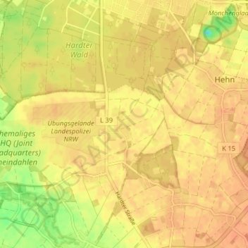 Mappa topografica Herdt, altitudine, rilievo
