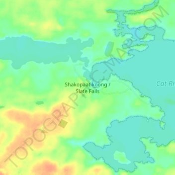 Mappa topografica Slate Falls, altitudine, rilievo