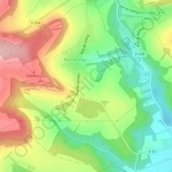Mappa topografica Winter Peters Etzel, altitudine, rilievo