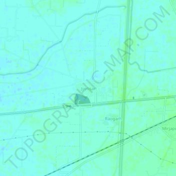 Mappa topografica Jyotisar, altitudine, rilievo