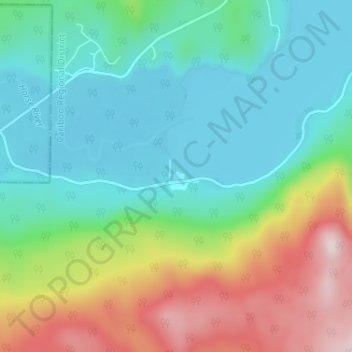 Mappa topografica Canim Lake, altitudine, rilievo
